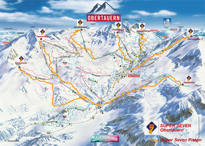 Piste map for Obertauern