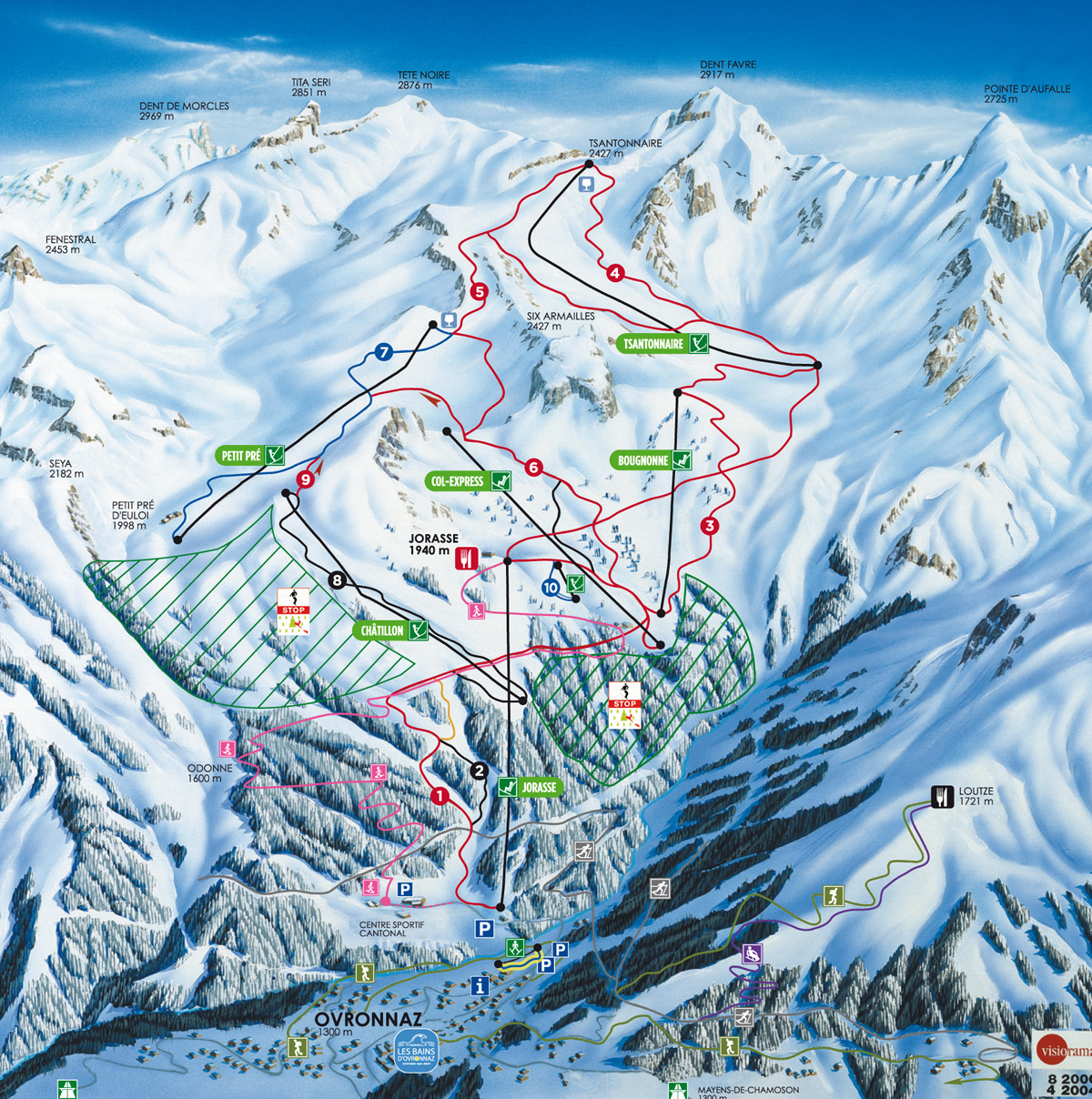 Full size piste map for Ovronnaz