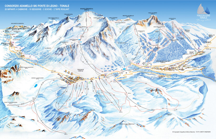 Piste map for Passo Tonale