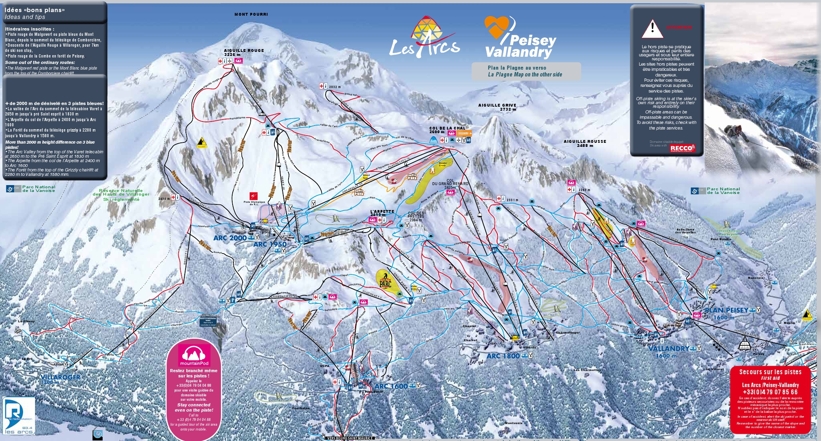 Peisey Vallandry Piste Map | Paradiski Ski Area Map - Mychaletfinder