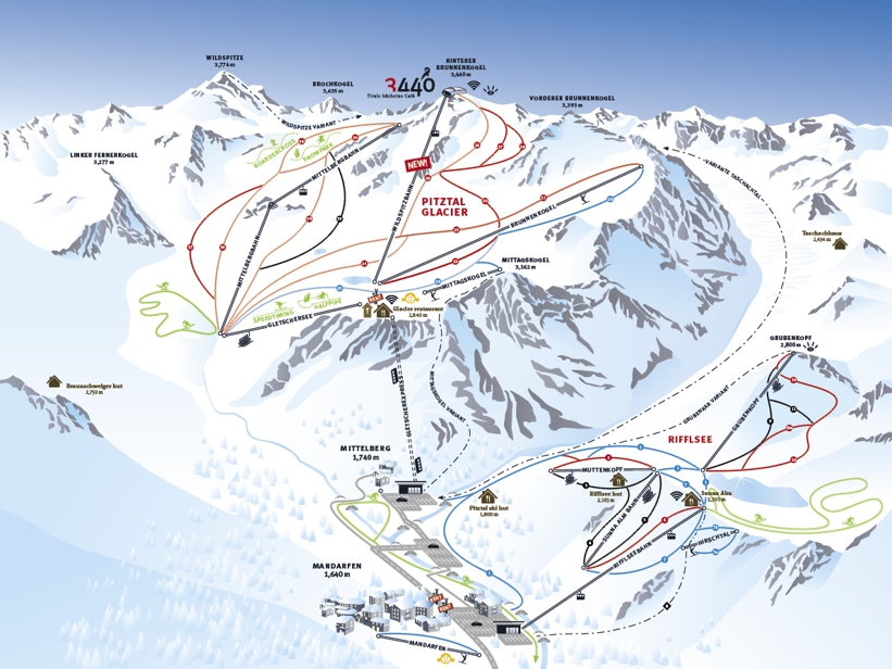 Pitztal Piste Map | Pitztal Glacier Ski Area & Trail Map - Mychaletfinder