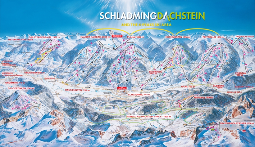 Piste map for Schladming-Dachstein