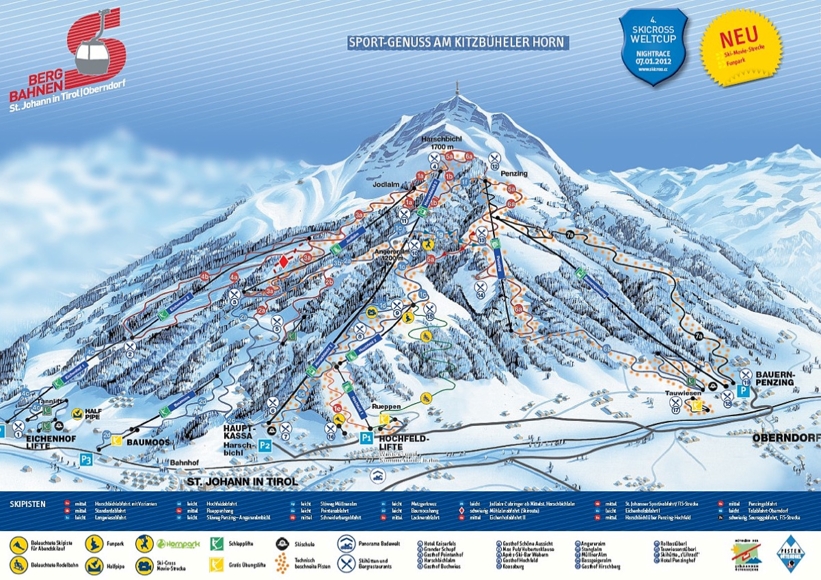 Piste map for St Johann in Tirol