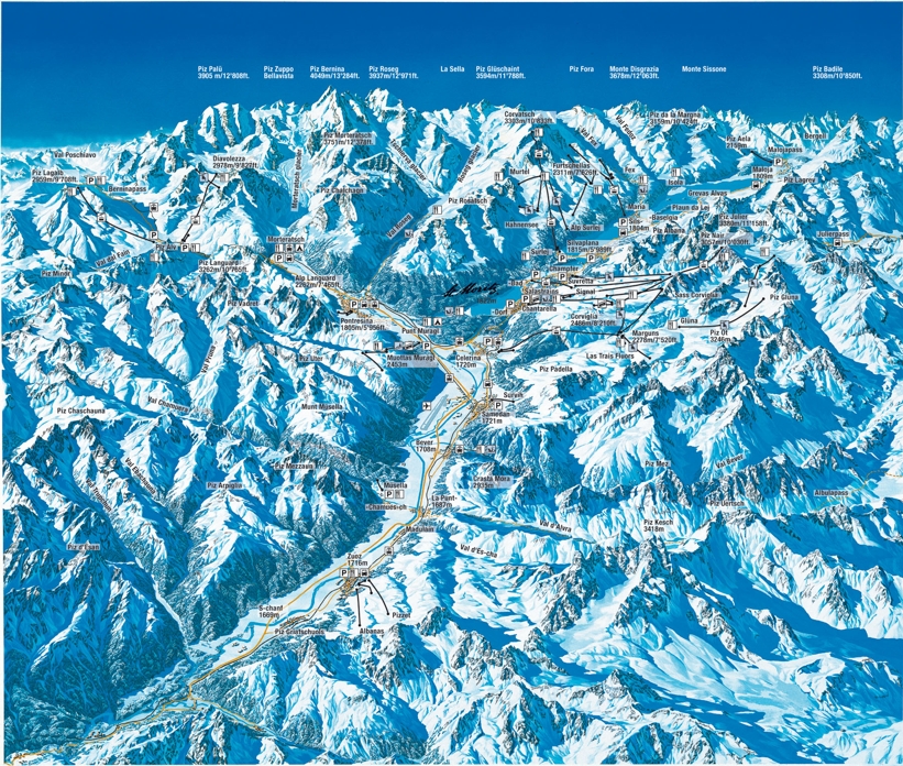 Piste map for St Moritz