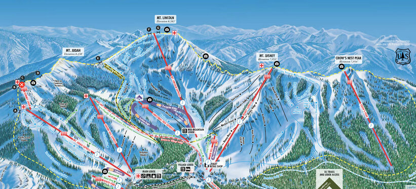 Piste map for Sugar Bowl