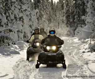 snowmobile adventures at sun peaks resort, british columbia, canada