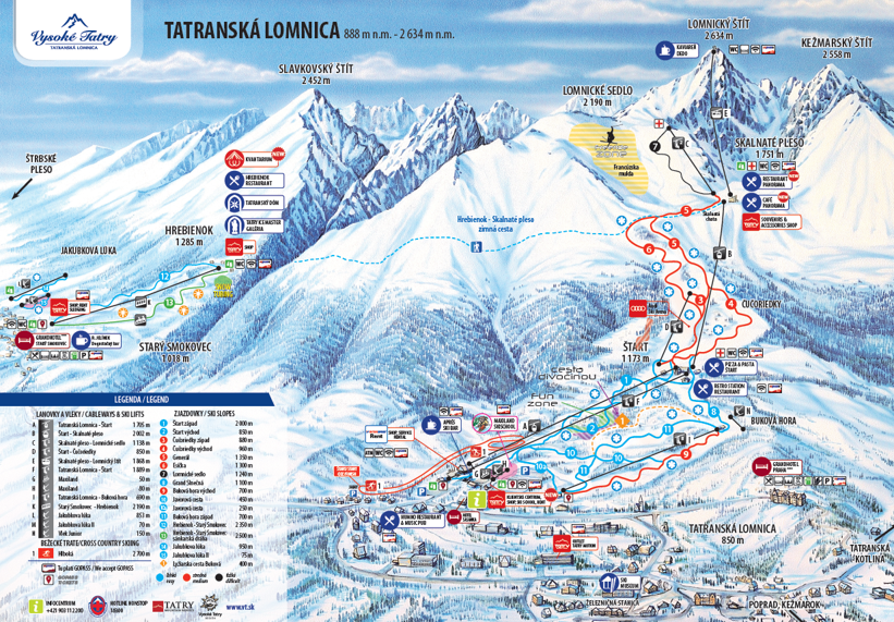 Piste map for Tatranska Lomnica