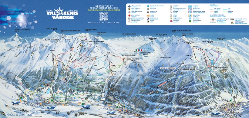 Piste map for Val Cenis Vanoise