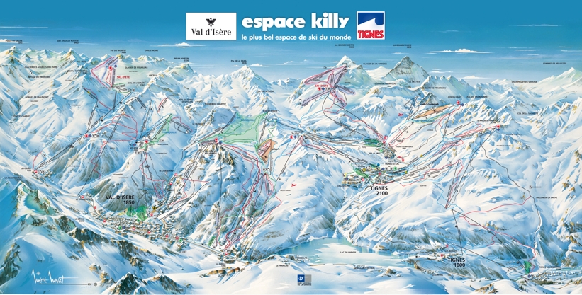 Piste map for Val d'Isere
