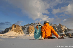 skiing in s. cristina, val gardena