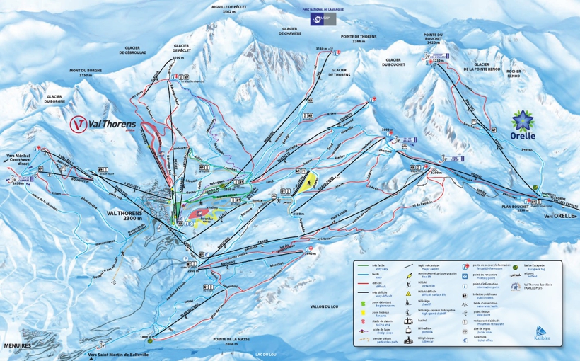 Piste map for Val Thorens