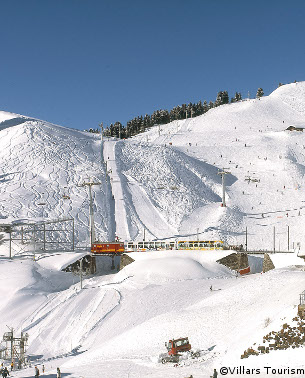 villars ski resort - gryon, switzerland, skiing in villars