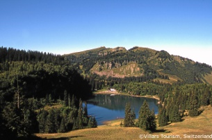 villars alpine lake, summer holidays