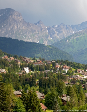 villars with mountains, summer holidays
