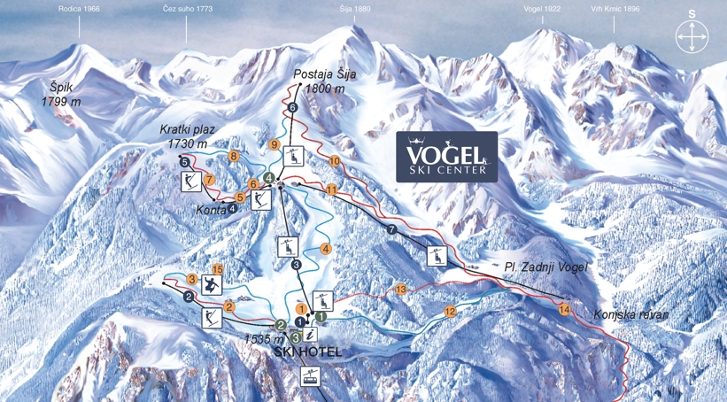 Piste map for Vogel