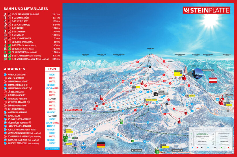 Piste map for Waidring