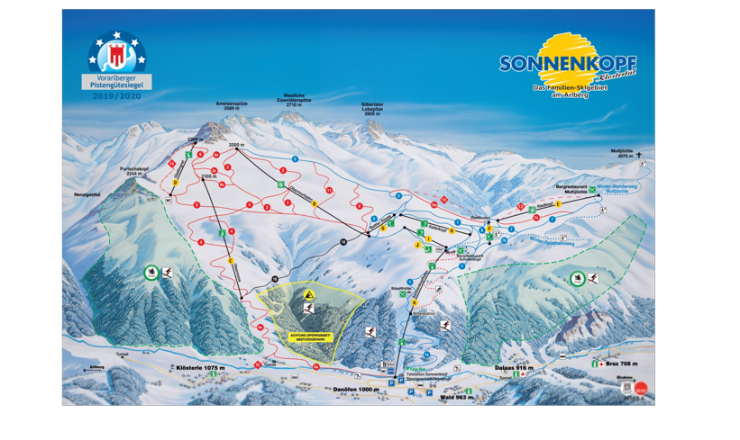 Piste map for Wald am Arlberg