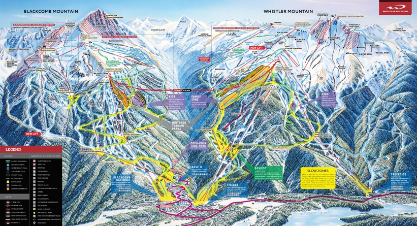 Piste map for Whistler