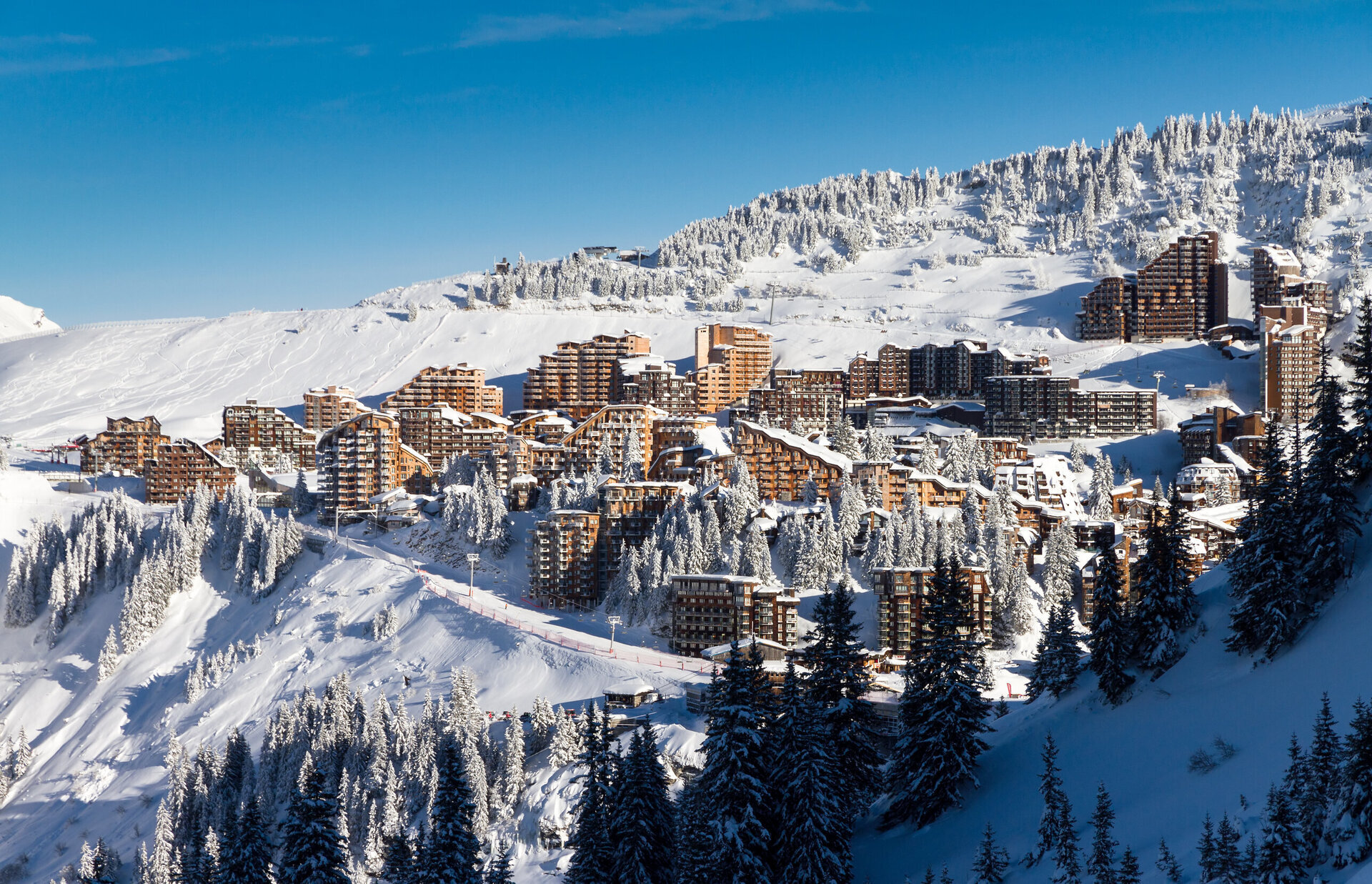 avoriaz ski resort covered in snow in the portes du soleil