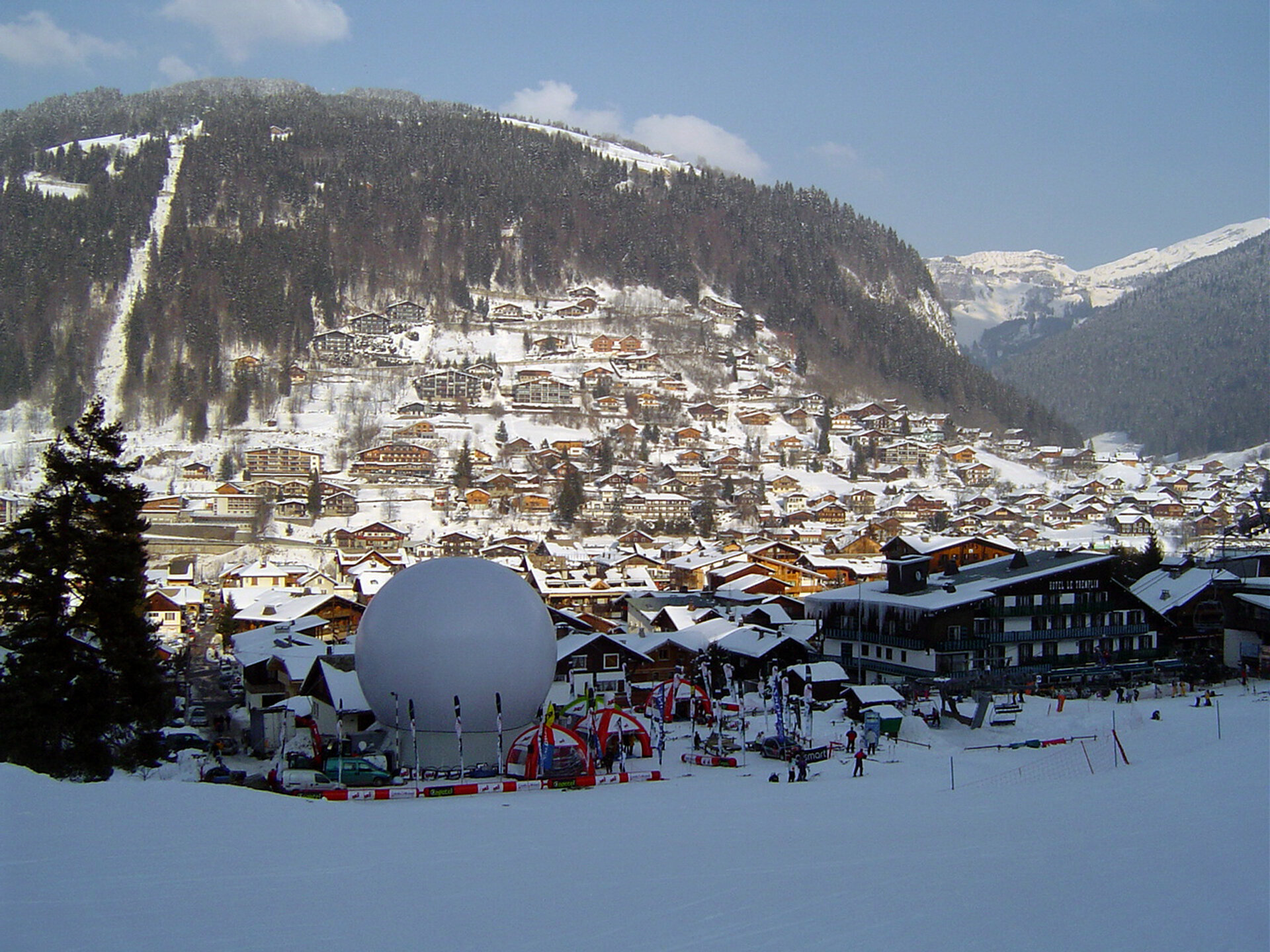 view of morzine in winter