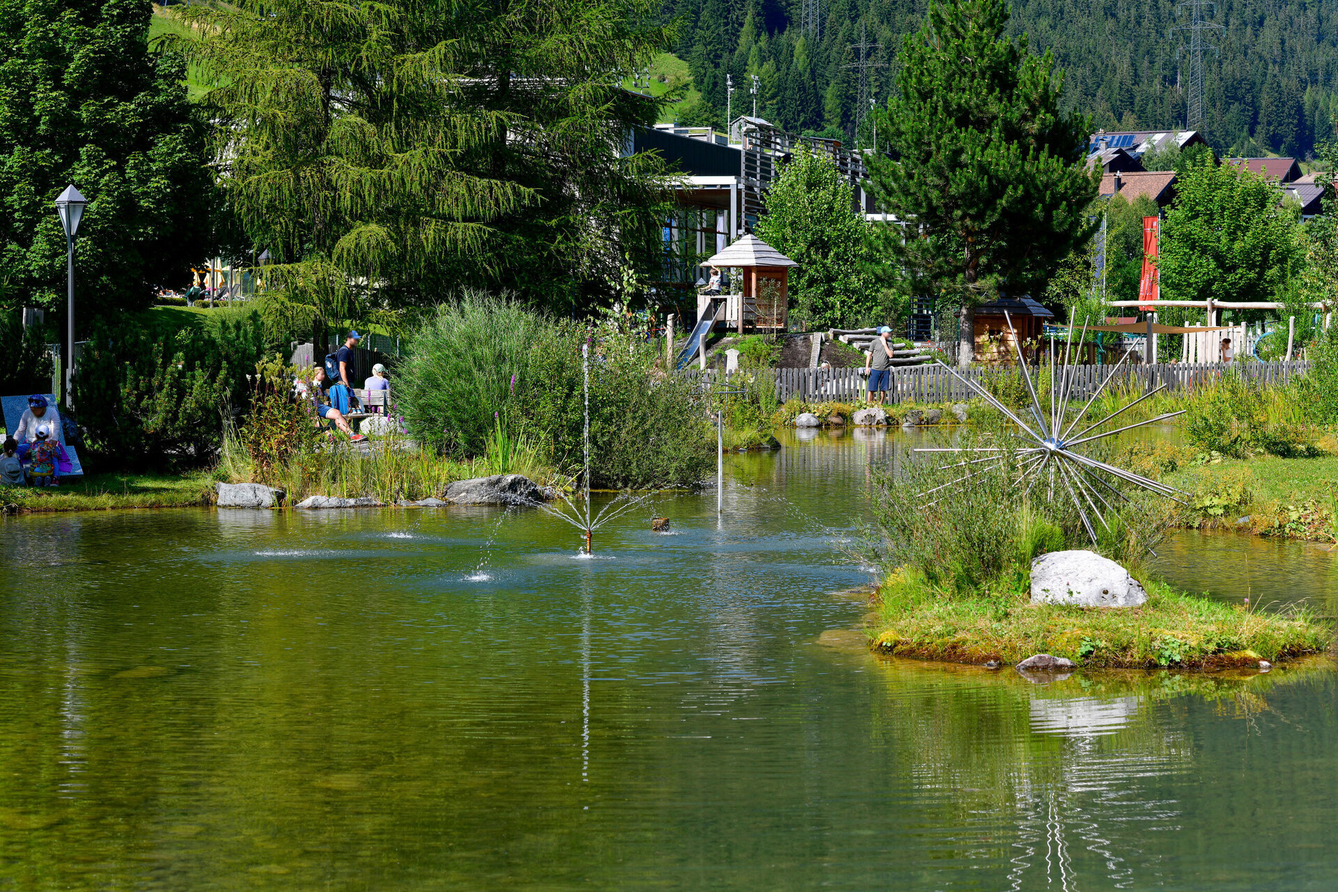 st anton in summer next to the river