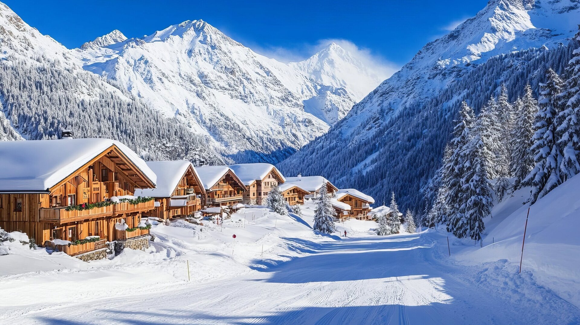 chalets on the slopes in solden