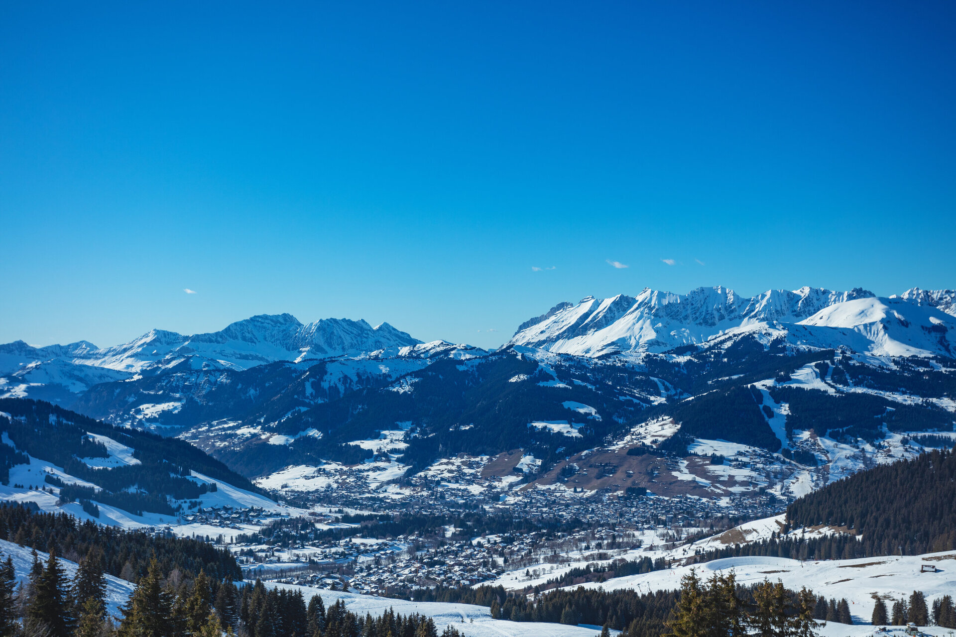 ariel view of megeve