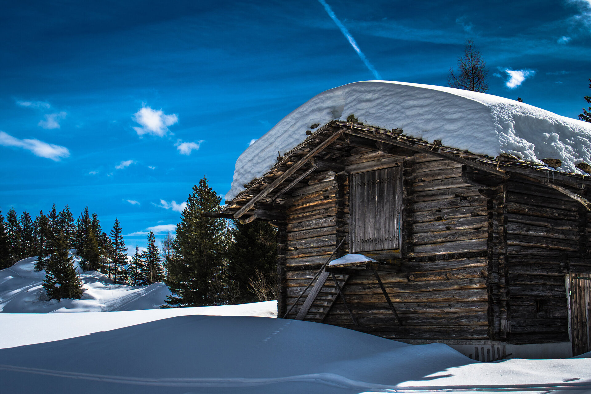 chalet in mayrhofen on the slopes covered in snow ziller valley